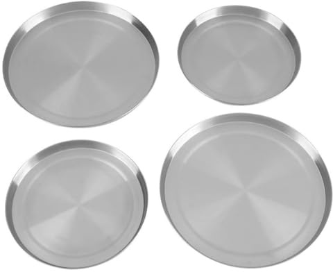 Set di 4 coprifornelli rotondi in acciaio inox, 2 x 21 cm e 2 x 17 cm, per stufe elettriche, resistenti al calore
