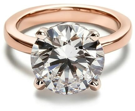 Freundschaftsringe Freundinnen, Ring Rosegold Breit Damen 9K Solitär mit Moissanit Größe 65 (20.7)
