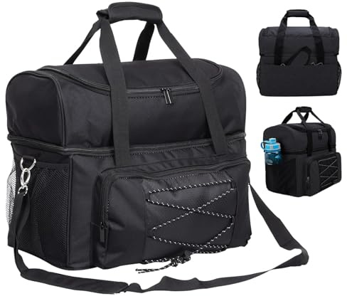 HUFACAI Bowling-Tasche für 2 Bälle, Bowling-Einkaufstasche - Bowlingtasche mit Ballhaltern und gepolsterter Trennwand - -Tragetasche mit gepolsterter Trennwand und Ballhalter