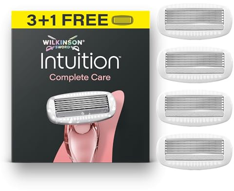Wilkinson Sword Intuition Complete Care Damenrasierer, Hydra-Boost-Serum, 3 Damenrasierer Ersatzklingen plus 1 Gratis