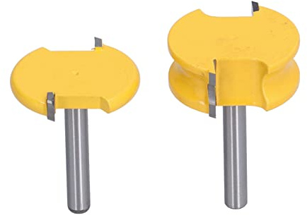 2Pcs Router Bit Arc T Type Metal Milling Cutter Edging Tool Set, T - Shaped Tongue and Groove Router Bit for Woodworking, Cedar Strip and Flower Pot Joints (1/4 Inch)