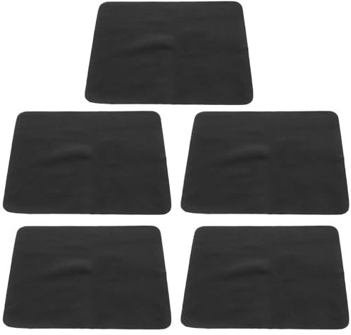 Paños de Limpieza para Gafas 5 Piezas, Gamuza Negra, Compactos | Microfibra para Lentes y Pantallas, Quita Manchas y Huellas, Uso Personal o Comercial