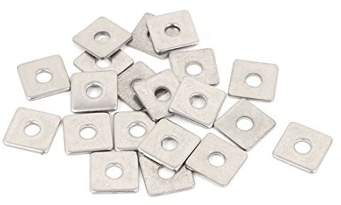 sourcing map 20Stk M3 x 10mm Viereck Edelstahl Flatte Reparatur Silber | Platte