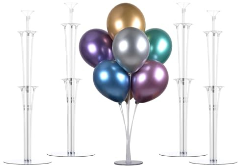 LANGXUN 28 Height Table Balloon Stand Kit for Birthday Party Wedding Decorations, Balloons Arch Kit for Graduation Party and Christmas Balloon Decorations (4 Pack)