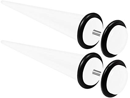 KJM Fashion 2 STK Kunstoff (1,2mm 16g) 8mm 0g Fake Plug Taper Stecker