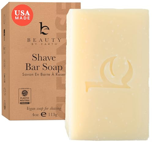 Bar Soap for Shaving - USA Made with Organic & Natural Ingredients, Shave Bar for Women, Vegan Soap with Shea Butter & Coconut Oil, Provides Rich Lather and Reduces Ingrown Hair & Razor Bumps