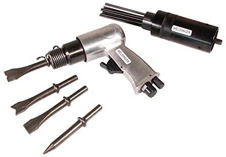 WELDINGER Druckluft- Meißelhammer mit 4-teiligem Meißelsatz + Nadelentroster