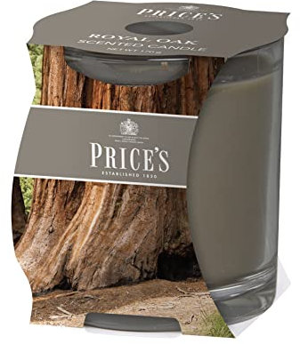 Price's - Vela en tarro de roble real, amaderada, almizclada, fragancia de calidad, aroma de larga duración, hasta 45 horas de combustión