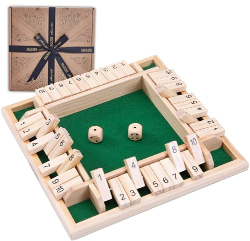 Jaques of London Wooden Shut the Box Game 4 Player | Premium Traditional Educational Dice Games | Since 1795