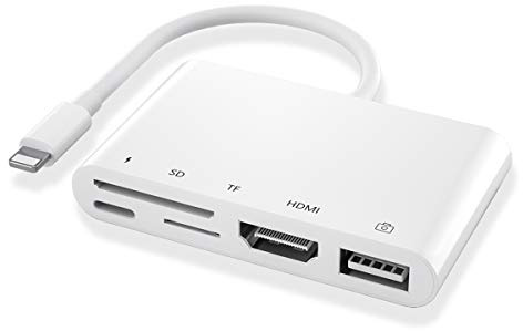 Adaptador HDMI USB SD TF lector de tarjetas digital AV TV 1080P OTG Cable Hub para iPhone X XR XS 11 Pro Max SE iPad Mini Pro