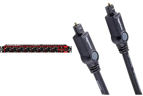 Behringer Ultragain ADA8200 Wandler & Amazon Basics Toslink Optisches Digital-Audiokabel, 1,8 m