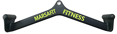 MARSAFIT Home Gym Fitness Rowing T-bar V-bar Pulley Cable Machine Attachments Bicep Curl Tricep Lat pulldown Bar Back Strength Training Handle Grips Lat Pull Down Bar Press Down Exercises
