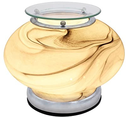 lesser and pavey LP46410 Round Shaped Desire Aroma Lamp | Marble Design | 1 Piece | Grey | ‎19 cm x 19 cm x 17 cm