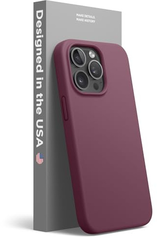 elago Silikon Hülle für iPhone 13 Pro | Premium-Silikon, kratzfest, Rundumschutz, weiches Mikrofaserfutter (Weinrot)