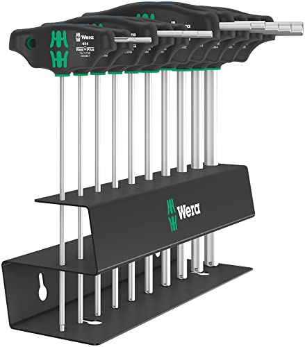 Wera 05023454001 454/10 HF Set Imperial 2, Quergriff-Schraubendreher-Satz, Hex-Plus mit Haltefunktion, zöllig, 10-teilig, Schwarz, Hex-Plus - zöllig