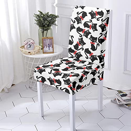 ZZDXL Stuhlhussen 2Er Set Katze Stuhlhusse Stretch,Elastischer Stuhlbezug Abnehmbare Waschbar Stuhlbezug Langlebig Universal, für Esszimmer, Hotel, Bankett, Hochzeit, Partys Deko
