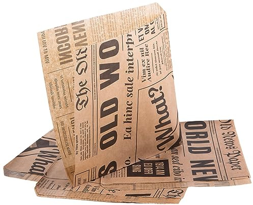 SKIR'CO (1000 Stück) 15 x 15 cm Papiertüten für Lebensmittelverpackung, fettdichte Fast Food Aufbewahrung, Food Wrap, Burger Pommes Tüten (1000)