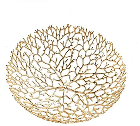 Fruit Basket Fruit Bowl for Kitchen Storage Basket Modern Family Gold Branch Twig Storage Basket Modern Living Room Family Still Coffee Table Table Decoration Decorative Fruit Bowl