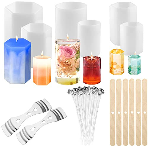 YYWEi Kerzenformen zum Gießen 6STK Kerzen Formen Silikon Kerzen Selber Machen Formen für Kerzenherstellung, Kerzen Silikonform 3D zum Gießen für DIY Aromatherapie Kerzen Herstellung Supplies