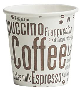 Commerline Lot de 2500 gobelets à café en carton jetables - 100 ml - En papier dur - Pour café/thé (2500, 4oz/100 ml)