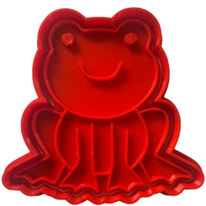 The Cookie Cutter Hub 9cm Garden Frog Cookie Cutter and Matching Embosser for Cookies Biscuits Clay Baking Decoration