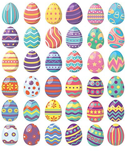 Ostern Fensteraufkleber Selbstklebend mit Ostereier Aufkleber Fenster Frühling Osterdekoration Fensterbilder Sticker Wiederverwendbare Fensterdeko Fenstertattoo Fensterschmuck (Multicolor, One Size)