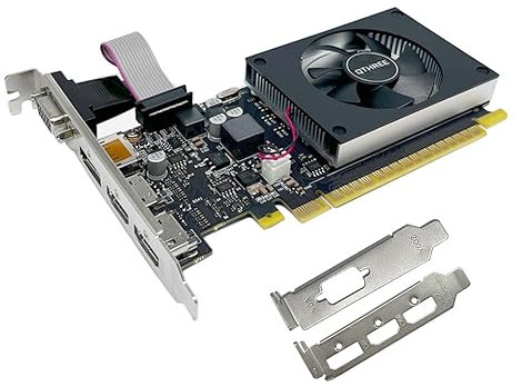 QTHREE GT 730 4G D3 Tarjeta Grafica, 2X HDMI, 1x DVI, 1x VGA, Tarjeta de Vídeo para PC, GPU, for Win 7, 8, 10, 11, DirectX 11, 12