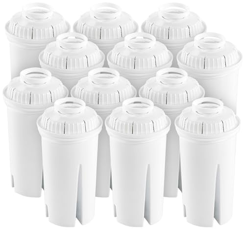 Rosenstein & Söhne Kartusche: 12er-Set runde Filterkartuschen, passend für Brita Classic (Filterkartusche Wasserfilter, Filterpatronen Wasserfilter, Baby)