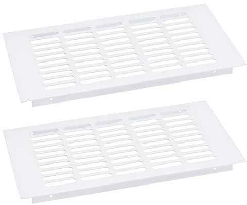 QUARKZMAN 2 Unidades Cubierta de Rejilla 300 x 150 mm (Blanco) | de Ventilación de Conductos de Aire, Cubierta de Rejilla de Ventilación de Malla de Aleación de Aluminio