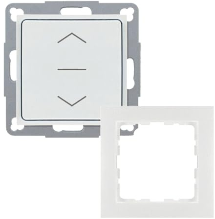 Wippschalter Rollladenschalter mit Mittelstellung und Rastfunktion incl. Berker S.1 Einzelrahmen