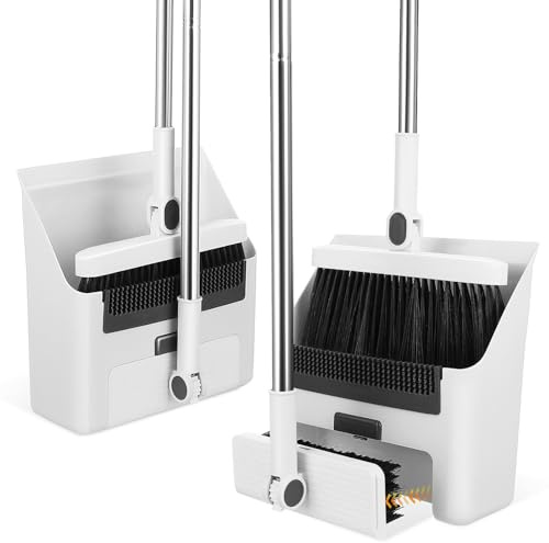 Foldable Broom and Dustpan Set 3-in-1 with Long Handle Compact Design for Indoor and Outdoor Cleaning Home Kitchen Sweeping Tool