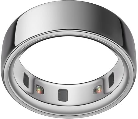 Oura Smart Ring 4 - Silver - Size 7 - | Non-Standard Fit – Measure with a Size Kit |Sleep, Heart Rate and Fitness Tracking Wearable | 8-Day Battery, iOS / Android Compatible