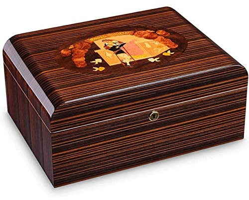 WOYZDQ Geschenk Zigarrenkiste mit großem Fassungsvermögen für 100 Zigarren, Humidor mit Hygrometer und Luftbefeuchter, herausnehmbarer Zigarren-Humidor mit Trennwand aus Zedernholz Zigarren Humidore