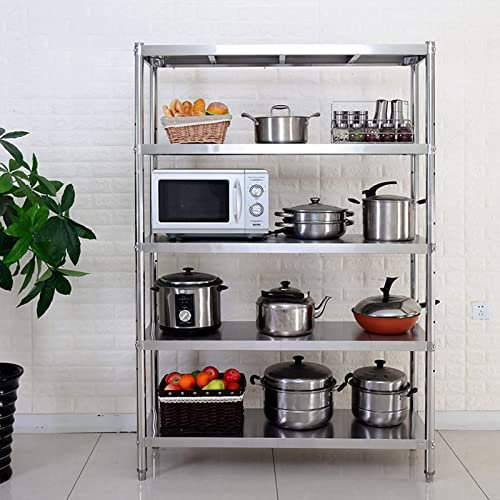 YFWOKSL Mikrowellen-Rack, Kücheninsel, Verstellbarer 5-Regal-Mikrowellenherd-Ständer, Küchen-Allzweck-Aufbewahrungsregal, Haushalts-Aufbewahrungsregal für das Wohnzimmer, 60 cm