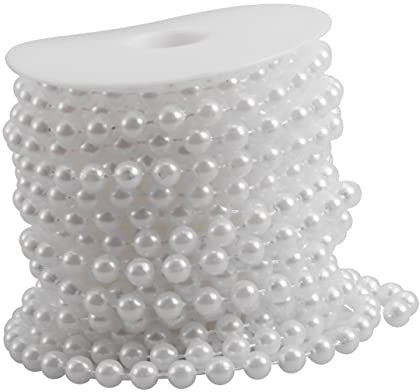 Anneome Acryl Perlengirlande 10m Weiß 8mm Perlenkette Für Hochzeitsdeko Brautstrauß Party Hängender Vorhang Selbermachen