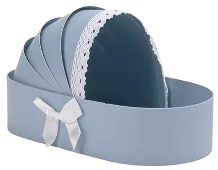 rockible Box per la doccia per bambini, disposizione dei fiori della scatola fiorita, scatola di cartone di carta, cestino floreale della culla, Blu
