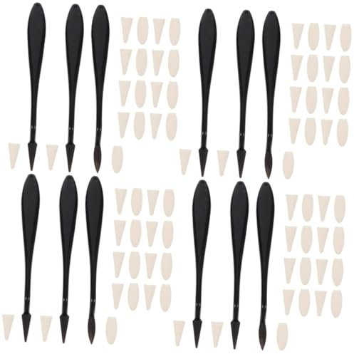 4 Sätze Messerreinigungsset Ausstellung Kunst Puffer Duschreiniger Thermal- Nass Lidschatten Abfluss Pinsel Gedrückt Kohlestifte Schwämme Nachfüllen Gel-nagelbürsten Fleck Black Pp Lurrose