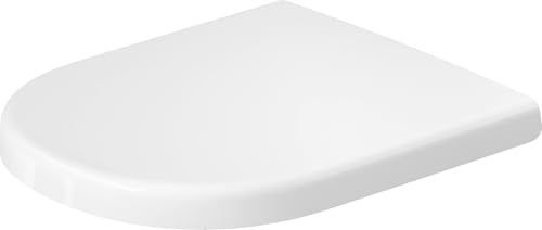 Duravit D-Code WC-Sitz, abnehmbar, Pinbefestigung, 360x440mm, überlappend, Weiß Hochglanz, Edelstahl Scharniere, 0028410021