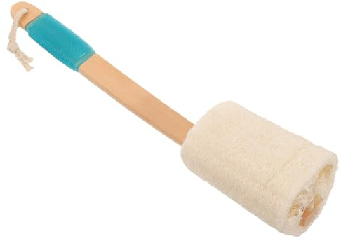 Vaguelly Leichte Peelingbürste aus Silikon und Luffa mit Langem Rutschfestem Griff für Sanfte Reinigung von Armen und Beinen im Bad