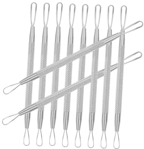 DECORNIJIA Pickelentferner Effektive Reinigung 7 Stück aus Edelstahl Zufällige Farbe mit Doppelseitigen Köpfen und Mitesserentfernung für Gesichtspflege