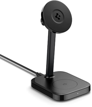 Spigen OneTap Pro 3 MagFit 2 in 1 Fast Wireless Qi2 MagSafe Charger Stand iOS 17 StandBy Mode Made for iPhone 17/16/15/14 Pro Max & 17e, Samsung Galaxy S26, AirPods 3/4 AirPods Pro 2/3 Pixel Buds Pro