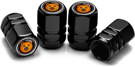 ZWWOGE 4 unidades Accesorios Coche, Tapones Rueda Coche, Tapones para Válvulas con Junta para Presión Estable de Los Neumáticos, Negros