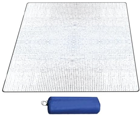 Tappetino isolante da campeggio, 200 x 200 cm, tappetino da campeggio in schiuma, tappetino isolante termico in alluminio, impermeabile, pieghevole tappetino per tenda double face per campeggio