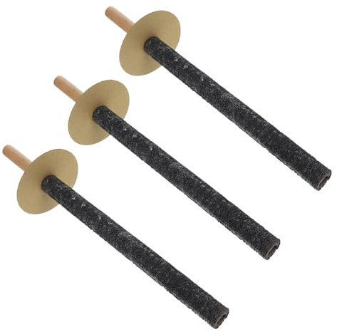 Garneck 3 Pezzi Torce all'aperto accendifuoco in legno centrotavola per feste in legno accendifuoco da campeggio torcia portatile accendifuoco esterno cera Black