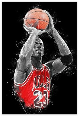 FGFGH Poster, Motiv: Basketball-Stern, Michael Jordan, 33 Stück, Leinwand-Poster, Wandkunst, Dekordruck, Bild, Gemälde für Wohnzimmer, Schlafzimmer, Dekoration, ungerahmt, 30 x 45 cm