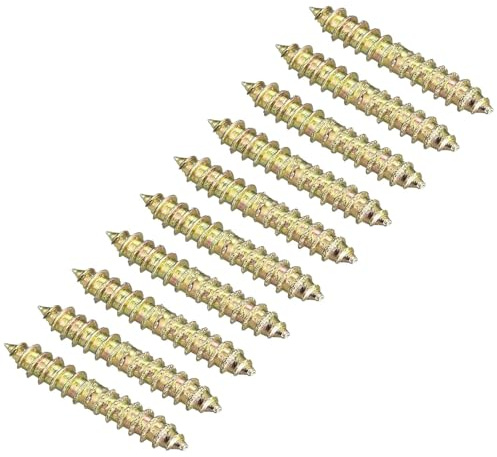 12Pcs Hanger Bolts, M4x25mm Double Ended Self-Tapping Thread Wood to Wood Dowel Screws, Double Ended Dowel Screws (M4x25)