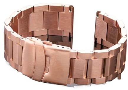 HMFANG Klockarmband I Rostfritt Stål Kvinnor Män Metall Klockarmband Länkarmband 18 Mm 20 Mm 22 Mm 24 Mm Tillbehör Silver Rose Guld Svart(Rose Gold,22mm)