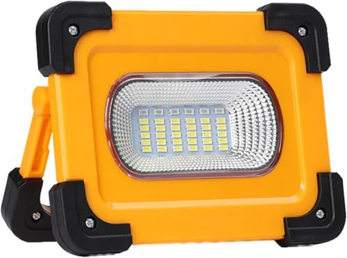 Faro da Lavoro A LED da 60 W Ricaricabile, 30leds 3600lm Proiettore da Lavoro A LED Solare, Lampada da Cantiere Portatile con Base Magnetica, Impermeabile Ip54, 3 modalità