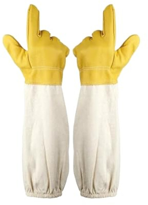 Biodlingsutrustning, 2 Par Biodlarhandskar - Förtjockade I Tskinn, Skyddshandskar For Biodlare, Som Säkerställer Biodlarnas Händers Säkerhet,för biodlare(Yellow,XL)