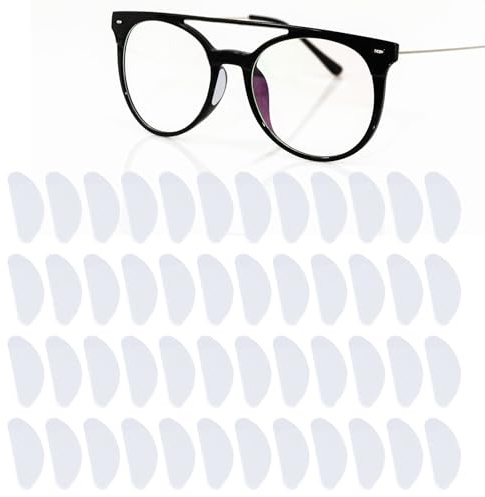 24 Paires de Plaquettes Nasales en Silicone pour Lunettes de Vue et Soleil, Antidérapantes et Adhésives Coussinets Rechange Souples pour Lunettes
